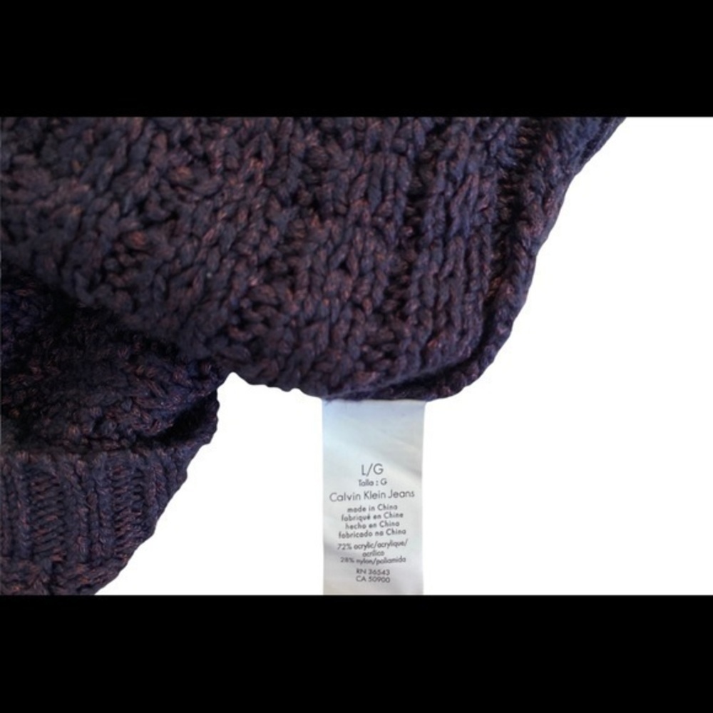 Calvin Klein Purple/Pink Cable Knit Sweater Size Large - Picture 7 of 7